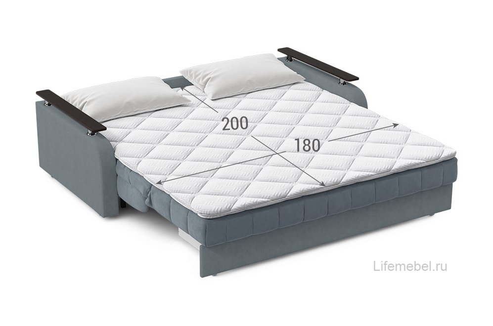 Диван Moon Family 044 180х200 НПБ коричевый велюр 74-14 / венге текстурный