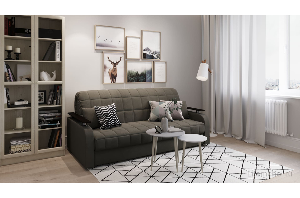 Диван Moon Family 044/Н30XL v1+(2)65н 004581 велюр коричневый 74-3