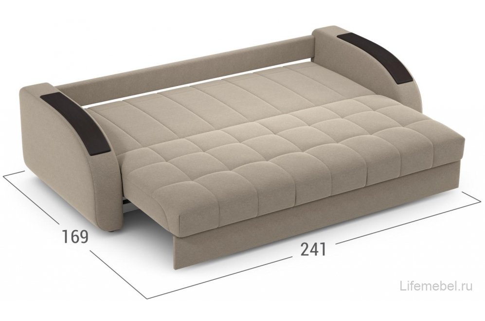Диван Moon Family 109/Т32 Lux 003929 со спальным местом 160 велюр бежевый 74-94