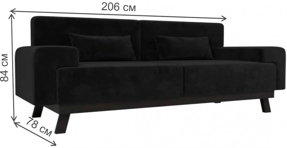 Диван Мюнхен черный велюр