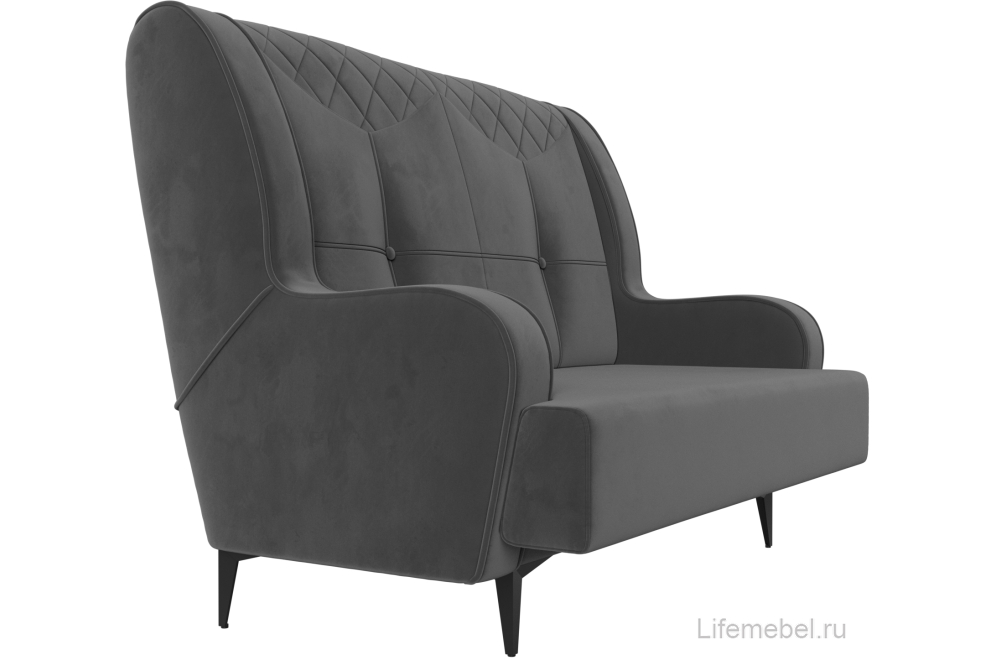 Диван Прайм-Нова серый велюр