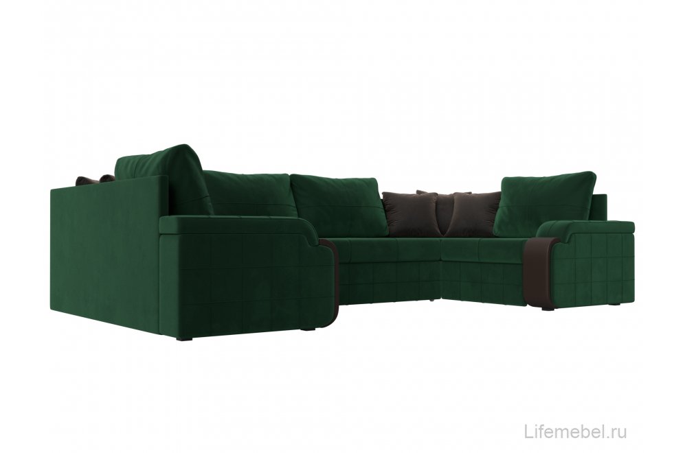 Диван П-образный Женева П велюр зеленый