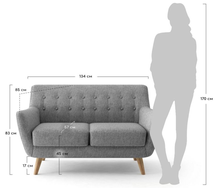 Диван Picasso двухместный бирюзовый