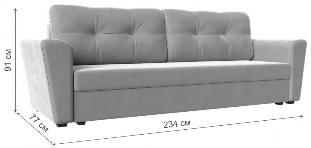 Диван Амстердам Лайт бежевый микровельвет