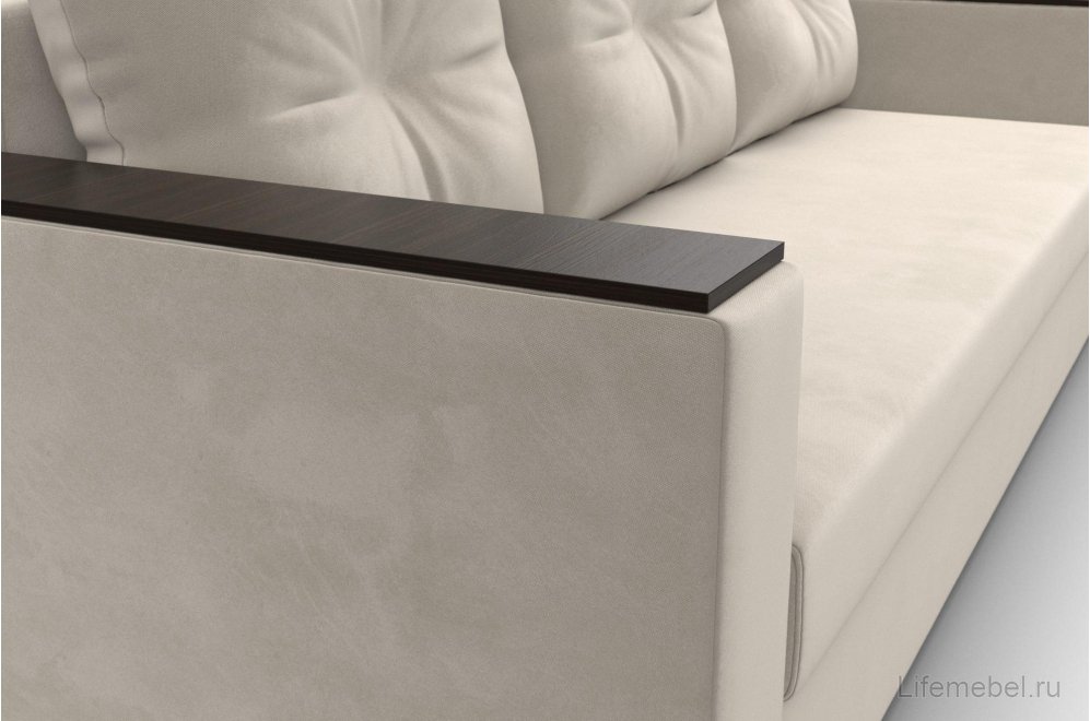 Диван Дельта-Прайм без стола бежевый микровельвет