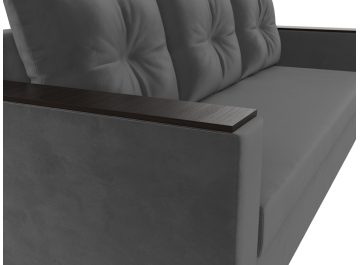 Диван-кровать Атланта без стола серый велюр