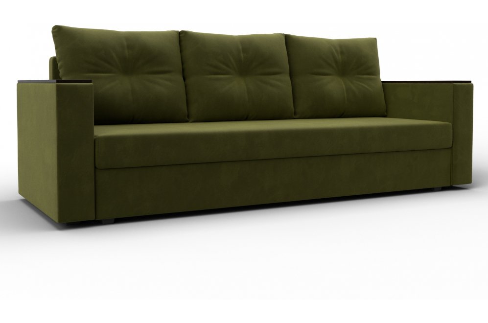 Диван Атланта без стола зеленый микровельвет
