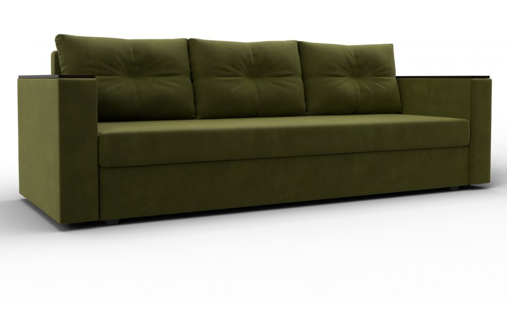 Диван Дельта-Прайм без стола зеленый микровельвет