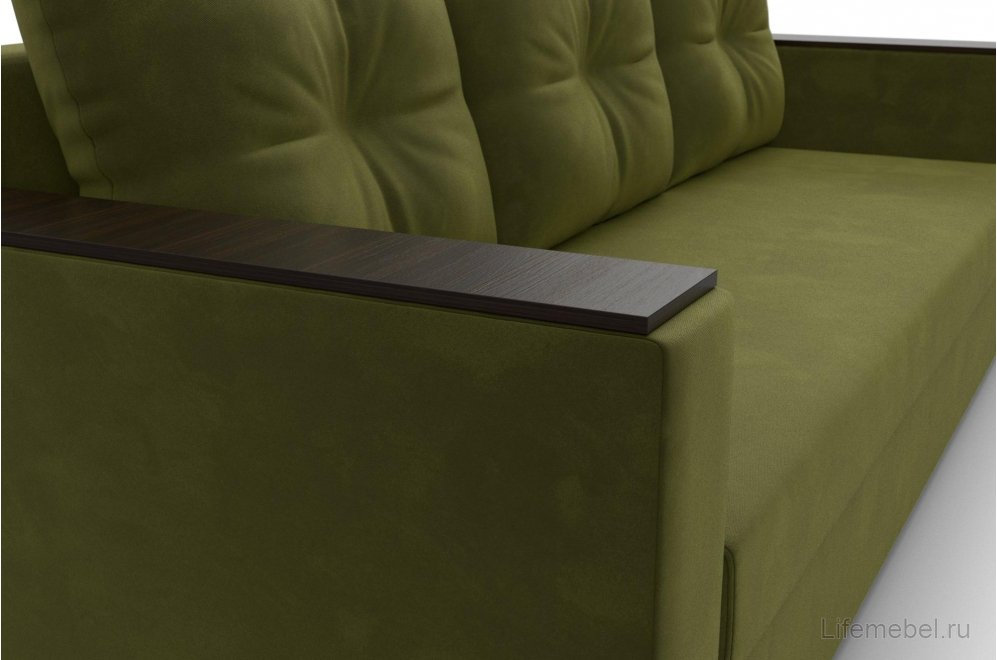 Диван Атланта без стола зеленый микровельвет