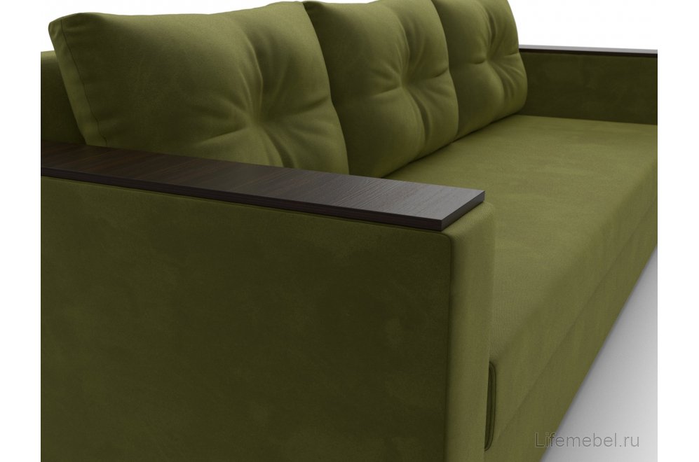 Диван Дельта-Прайм без стола зеленый микровельвет