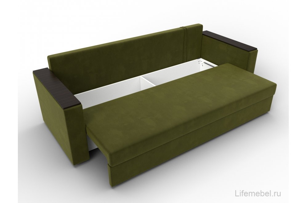 Диван Дельта-Прайм без стола зеленый микровельвет