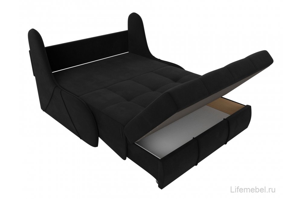 Диван Риттэр микровельвет черный 121х188