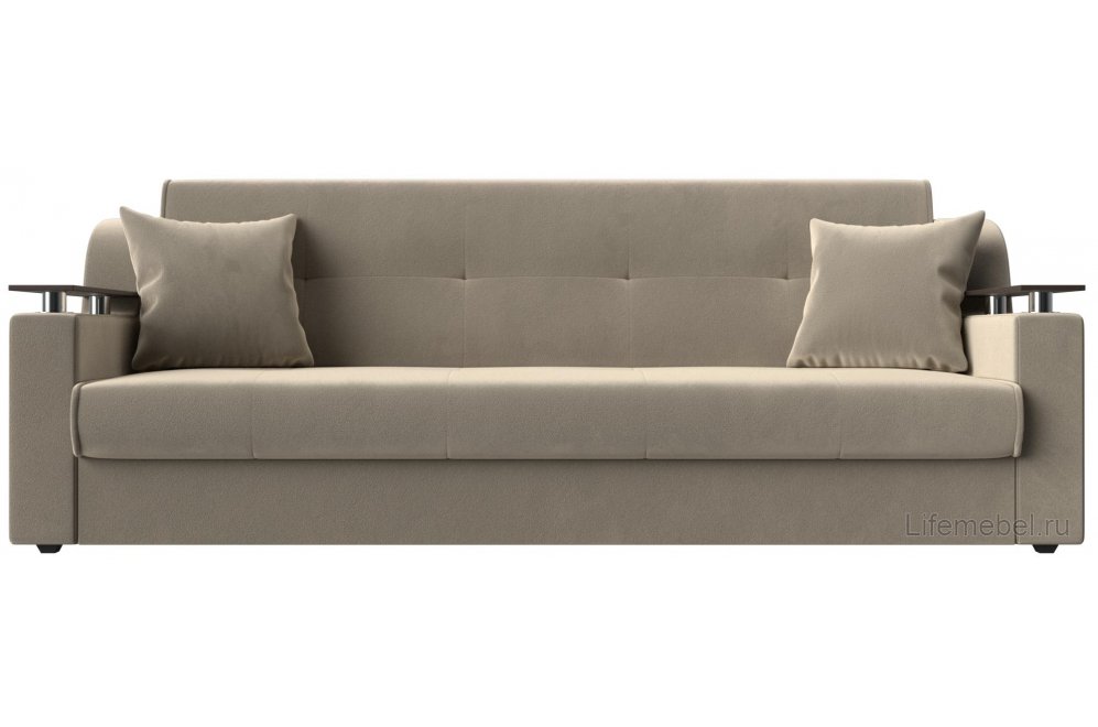 Диван Бравис бежевый микровельвет книжка