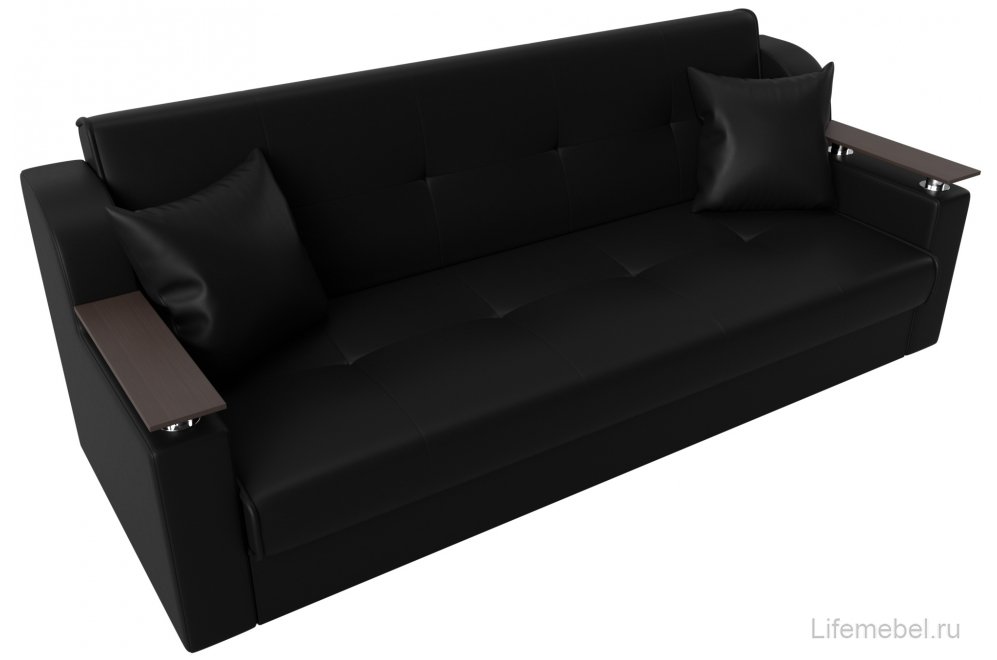 Диван Сенатор черная экокожа книжка