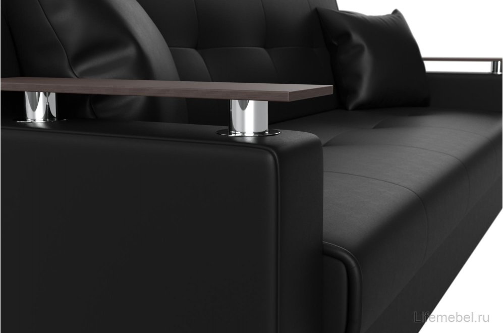 Диван Бравис черная экокожа книжка
