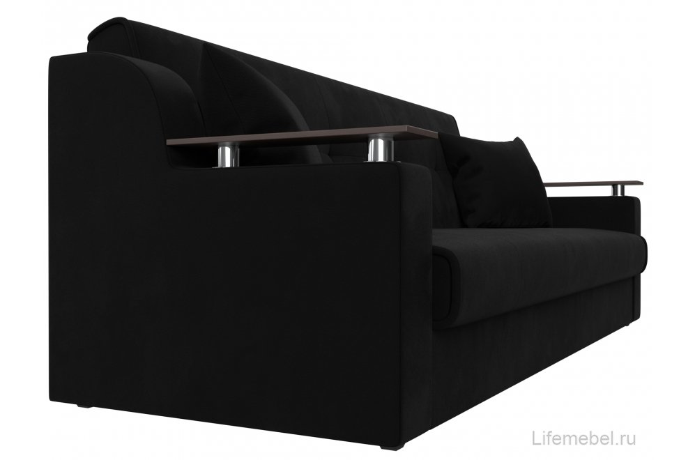 Диван Бравис черный микровельвет книжка