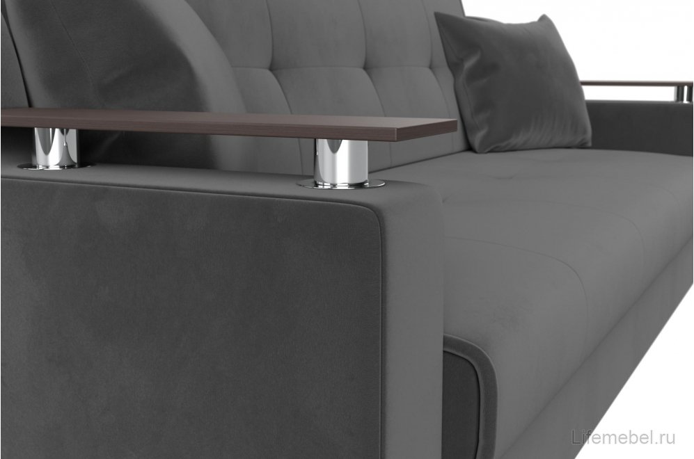 Диван Бравис серый велюр книжка