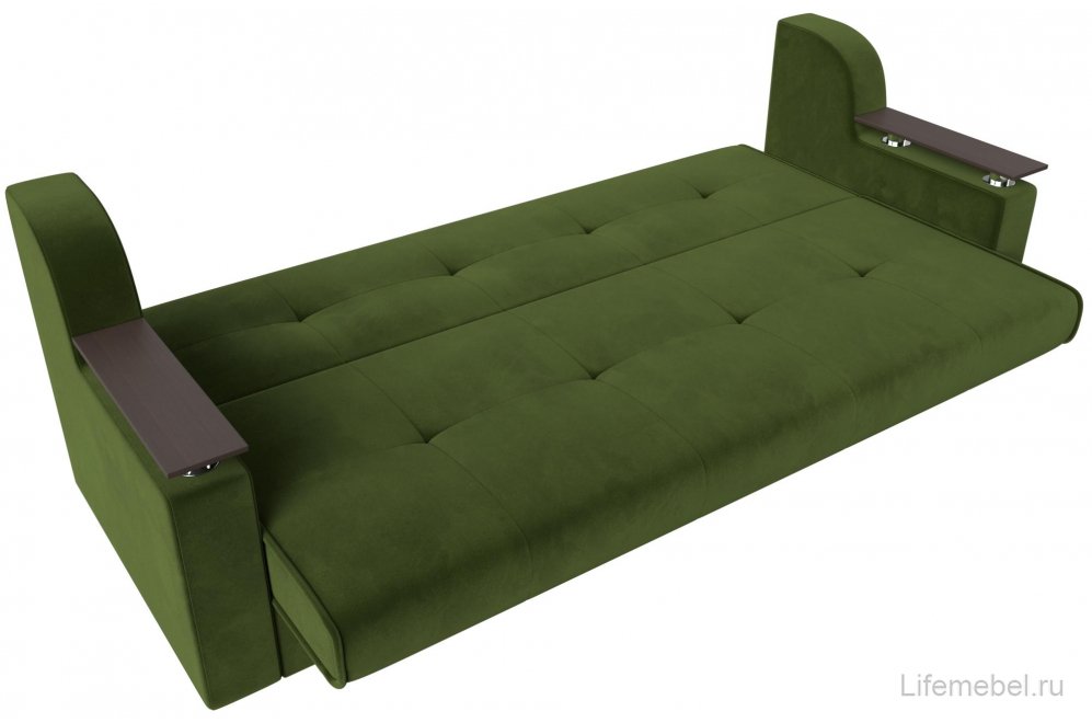 Диван Бравис зеленый микровельвет книжка