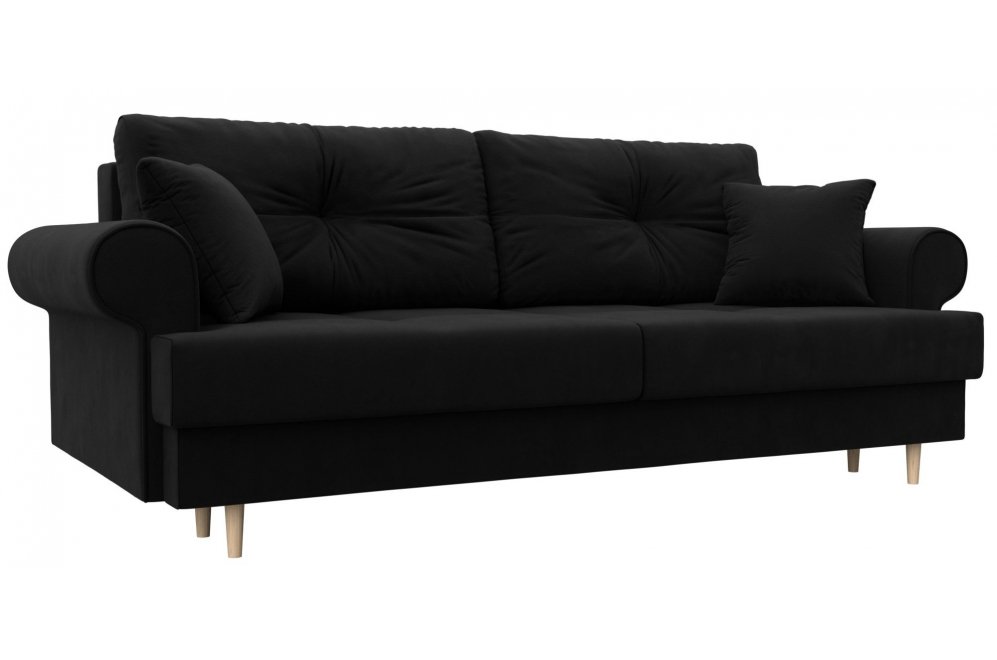 Диван Сплин микровельвет черный