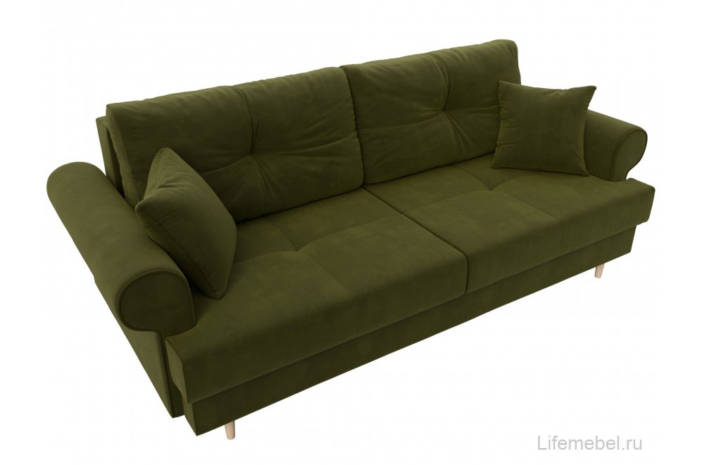 Диван Сплин микровельвет зеленый