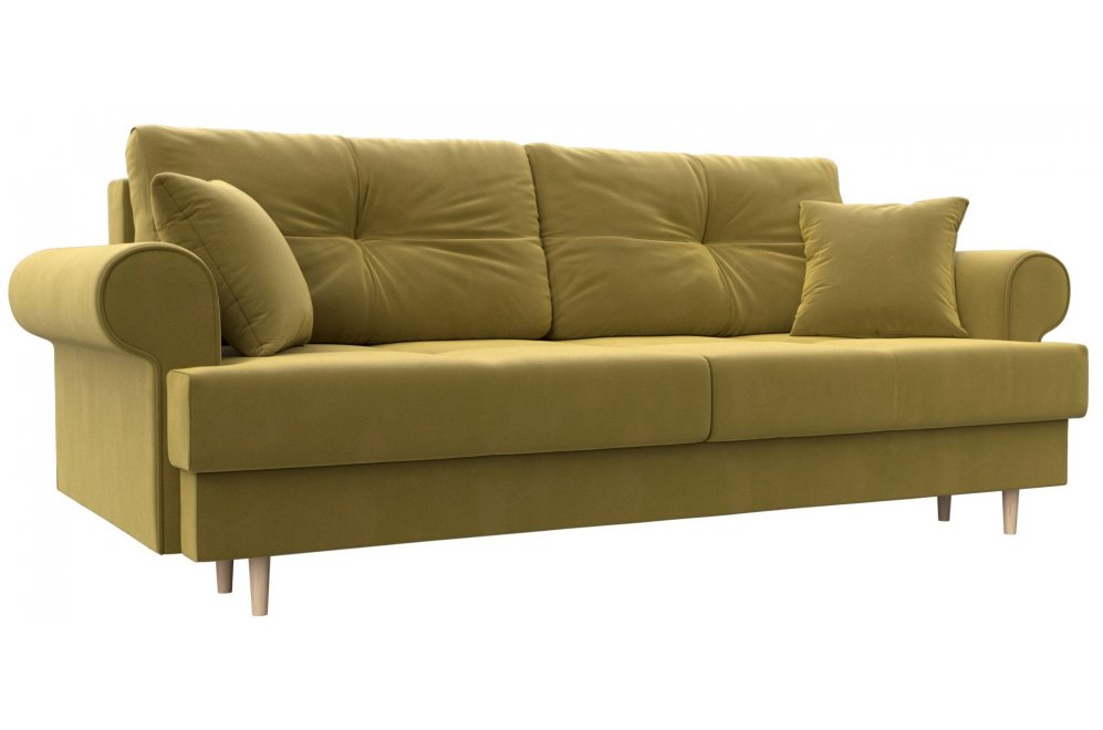 Диван Сплин микровельвет желтый