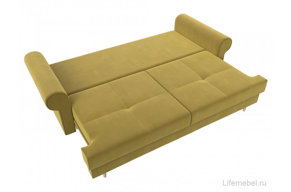 Диван Сплин микровельвет желтый