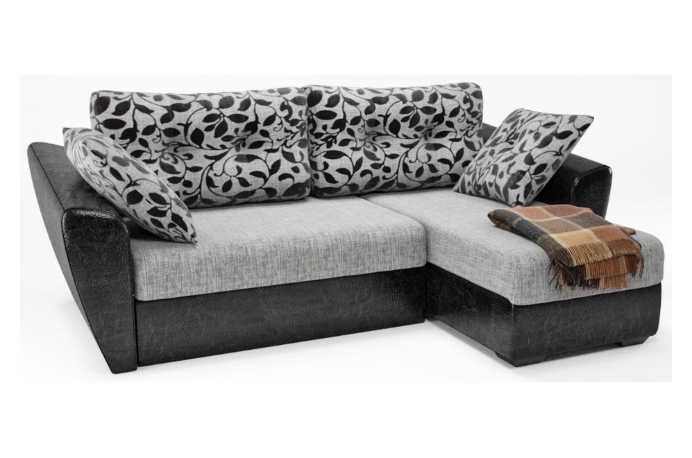 Диван угловой Голди еврокнижка дарк флау правый