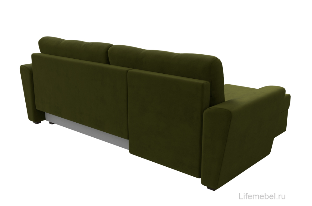 Диван угловой Амстердам Лайт левый зеленый микровельвет