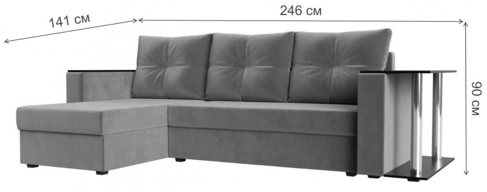 Диван угловой Атланта левый зеленый микровельвет