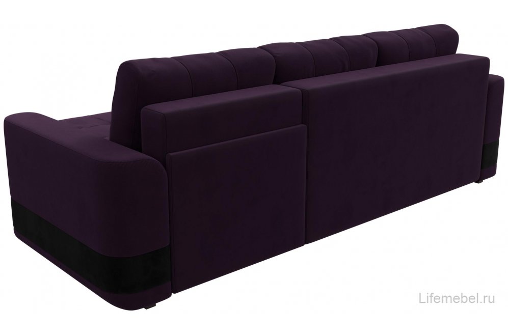 Диван угловой Эльба-Прайм правый фиолетовый велюр