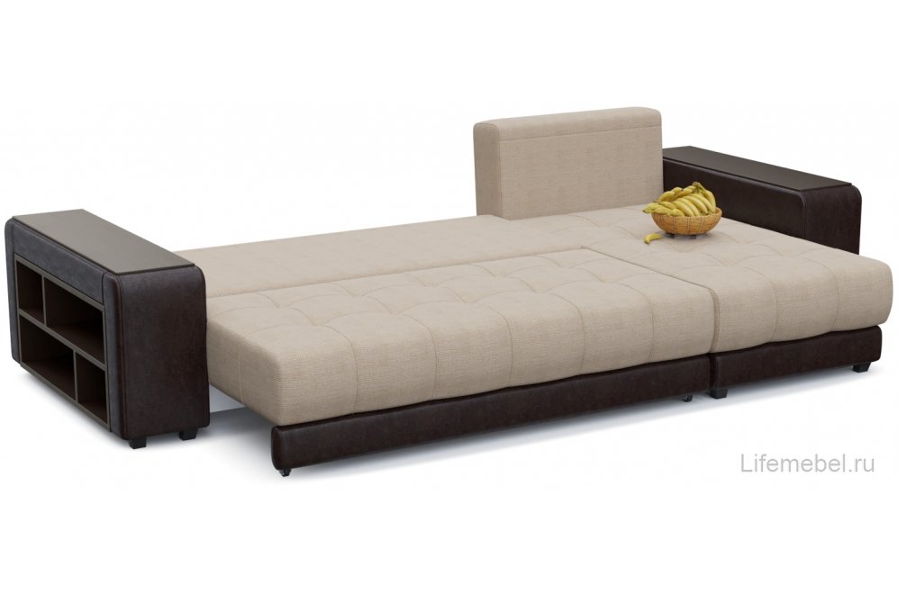 Диван угловой Кендрик еврокнижка Beige правый