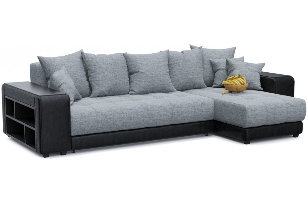 Диван угловой Кендрик еврокнижка Gray правый