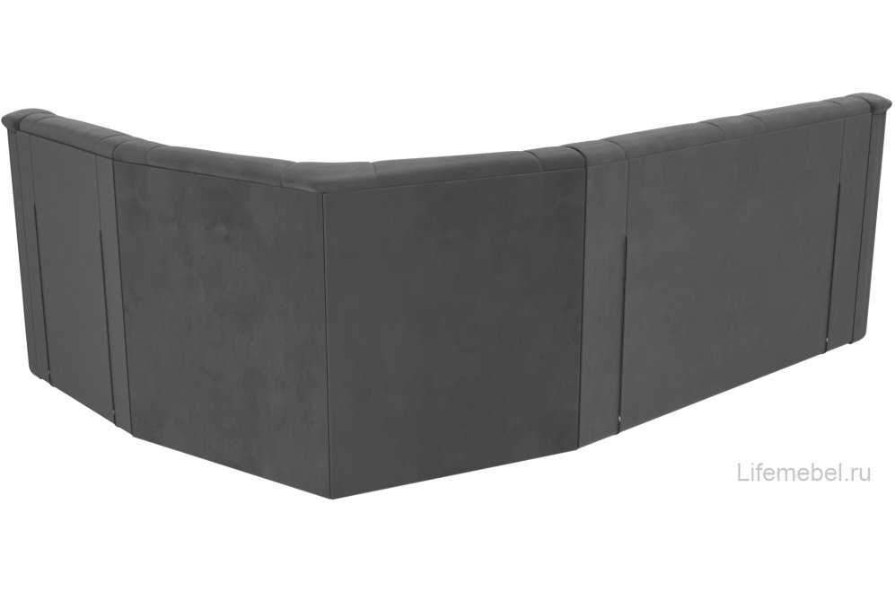 Диван угловой Карелия правый серый велюр