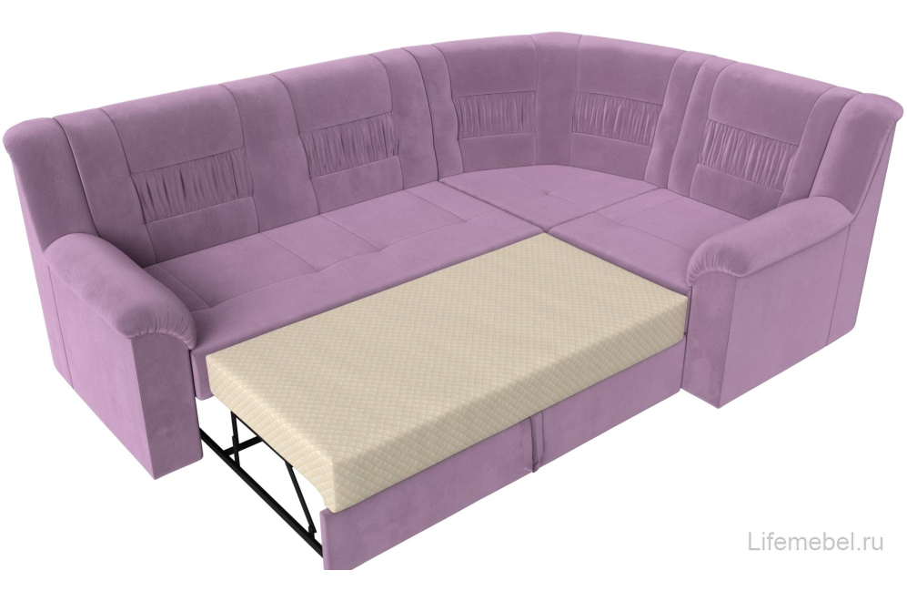 Диван угловой Терра-М правый сиреневый микровельвет