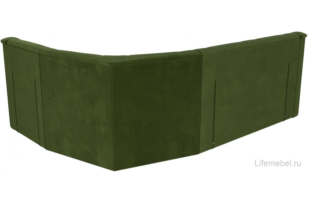 Диван угловой Карелия правый зеленый микровельвет