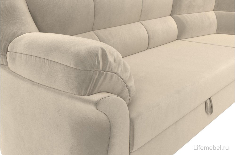 Диван угловой Эллада правый бежевый микровельвет