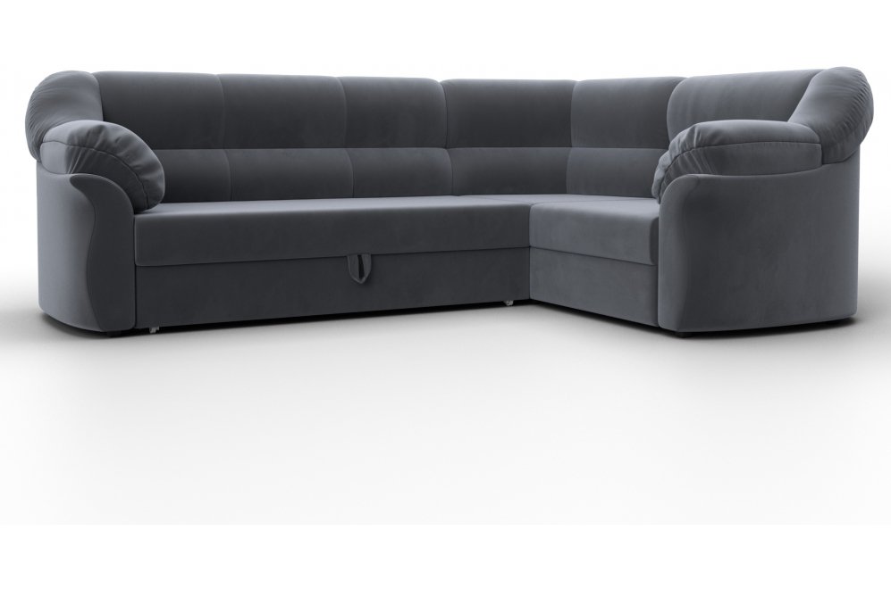 Диван угловой Эллада правый серый велюр