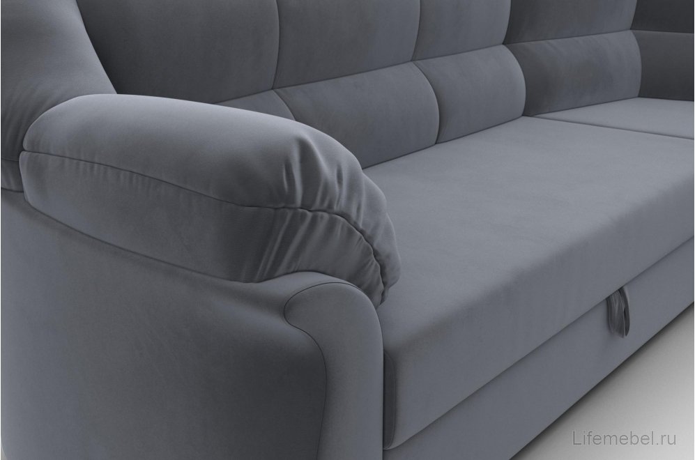 Диван угловой Эллада правый серый велюр