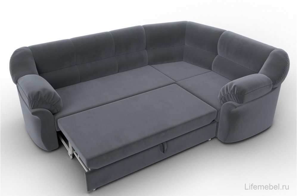 Диван угловой Эллада правый серый велюр