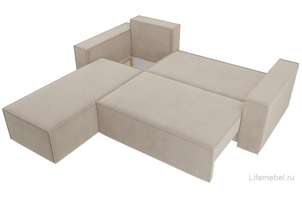 Диван угловой Нова левый велюр бежевый