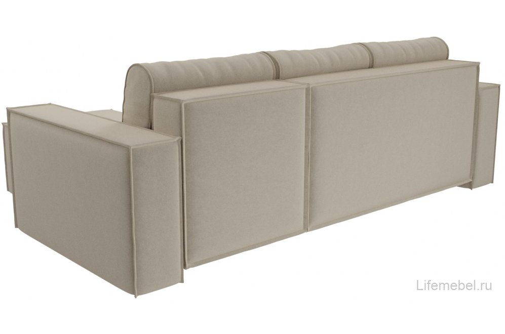 Диван угловой Куба правый микровельвет бежевый
