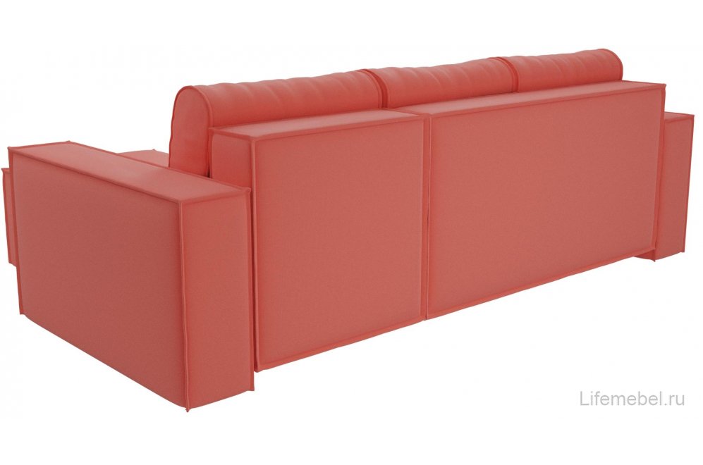 Диван угловой Нова правый микровельвет коралловый