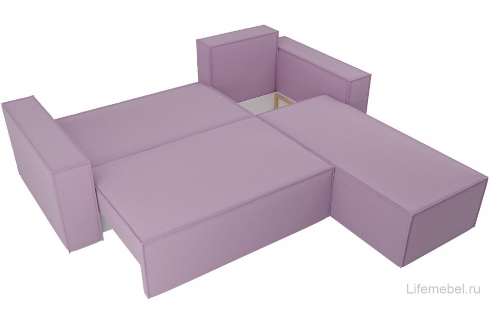 Диван угловой Куба правый микровельвет сиреневый