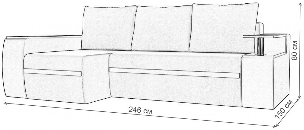 Диван угловой Майами левый корфу 02 / эко кожа коричневая