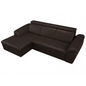 Диван угловой Мисандра левый эко кожа коричневый