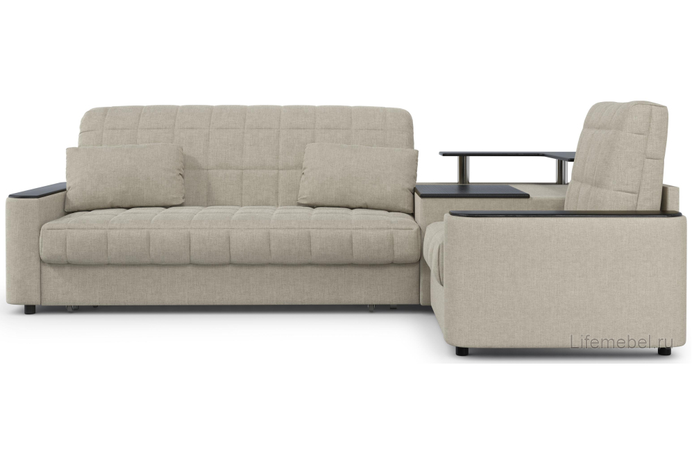 Диван угловой Moon Family 018 правый (1)65Лн+Н30С Lux v1+91Пн 004684 бежевый 66-100