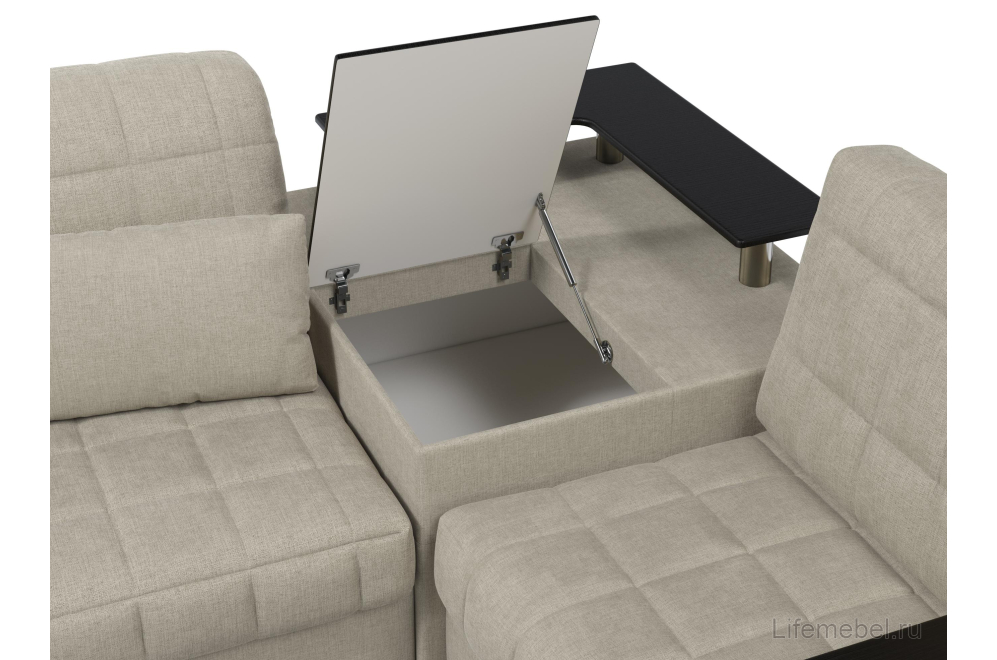 Диван угловой Moon Family 018 правый (1)65Лн+Н30С Lux v1+91Пн 004684 бежевый 66-100