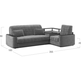 Диван угловой Moon Family №018 / (1)65Лн+Н30С Lux v1+91Пн 004683 правый