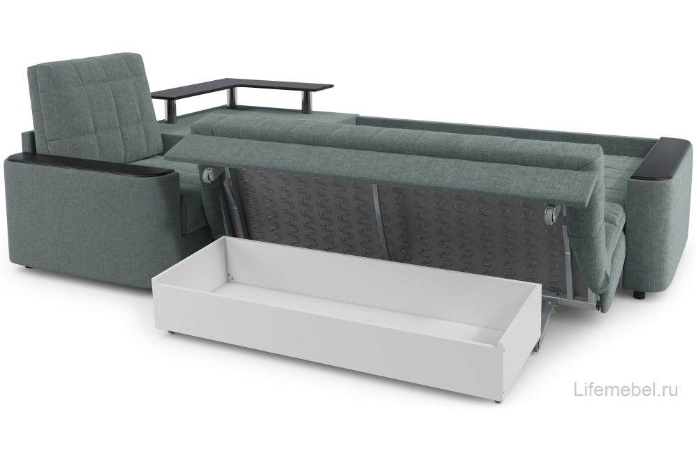 Диван угловой Moon Family 018 левый 91Лн+Н30С Lux v1+(1)65Пн 004691 серый 66-102