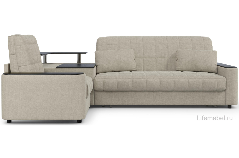 Диван угловой Moon Family №018 / 91Лн+Н30С Lux v1+(1)65Пн 004689 левый велюр бежевый 66-100